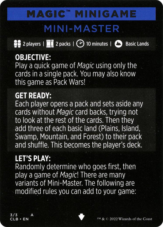 Magic Minigame: Mini-Master