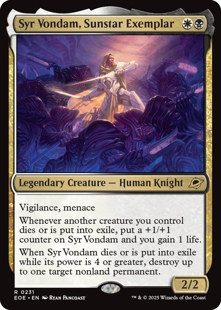 Syr Vondam, Sunstar Exemplar