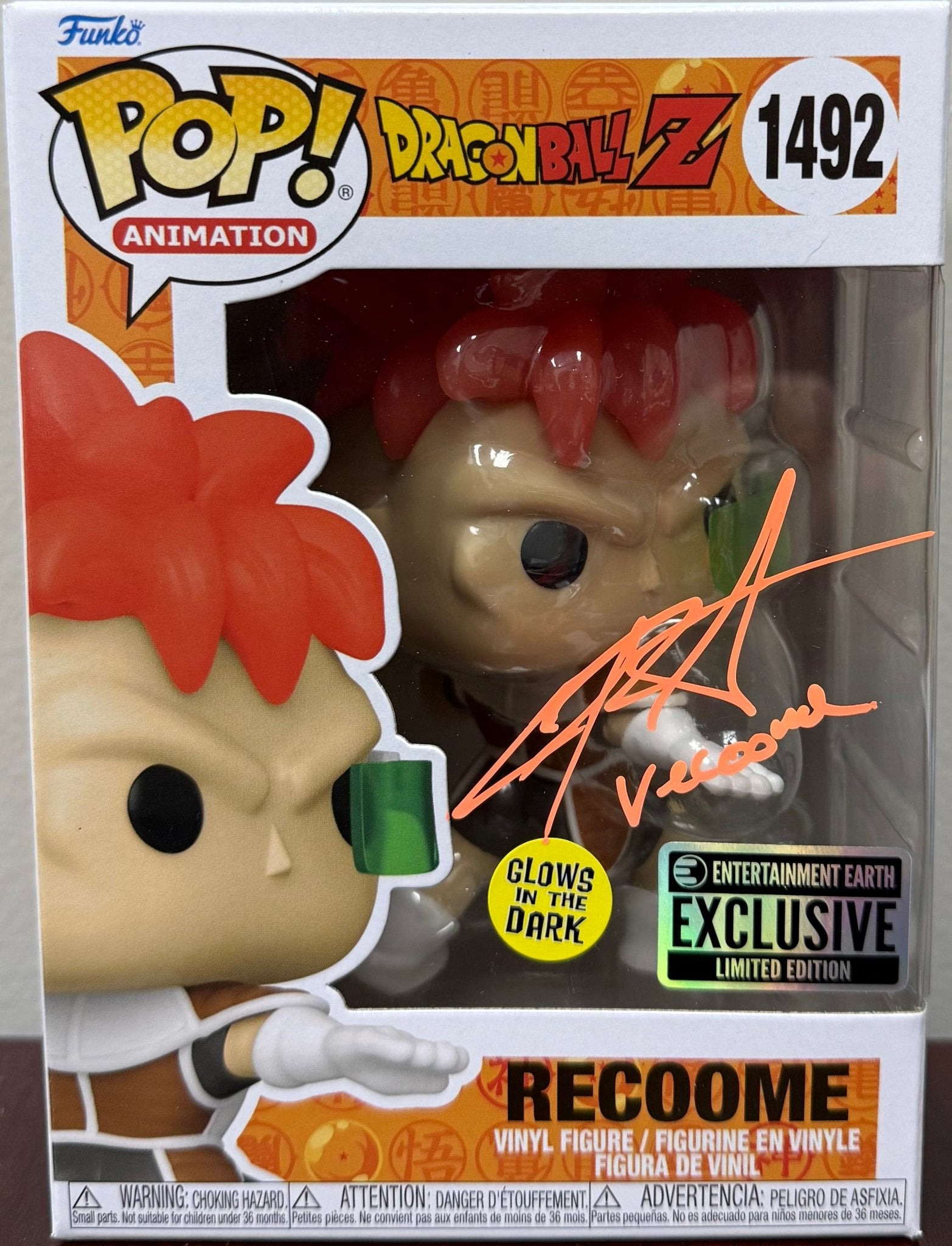 Christopher Sabat Signed Funko Pop Dragon Ball Z Recoome #1492 Entertainment Earth Exclusive - Atomili Collectables