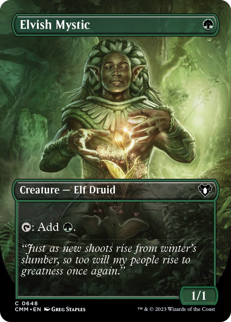 Elvish Mystic (Borderless) [CMM - 648] - Atomili Collectables
