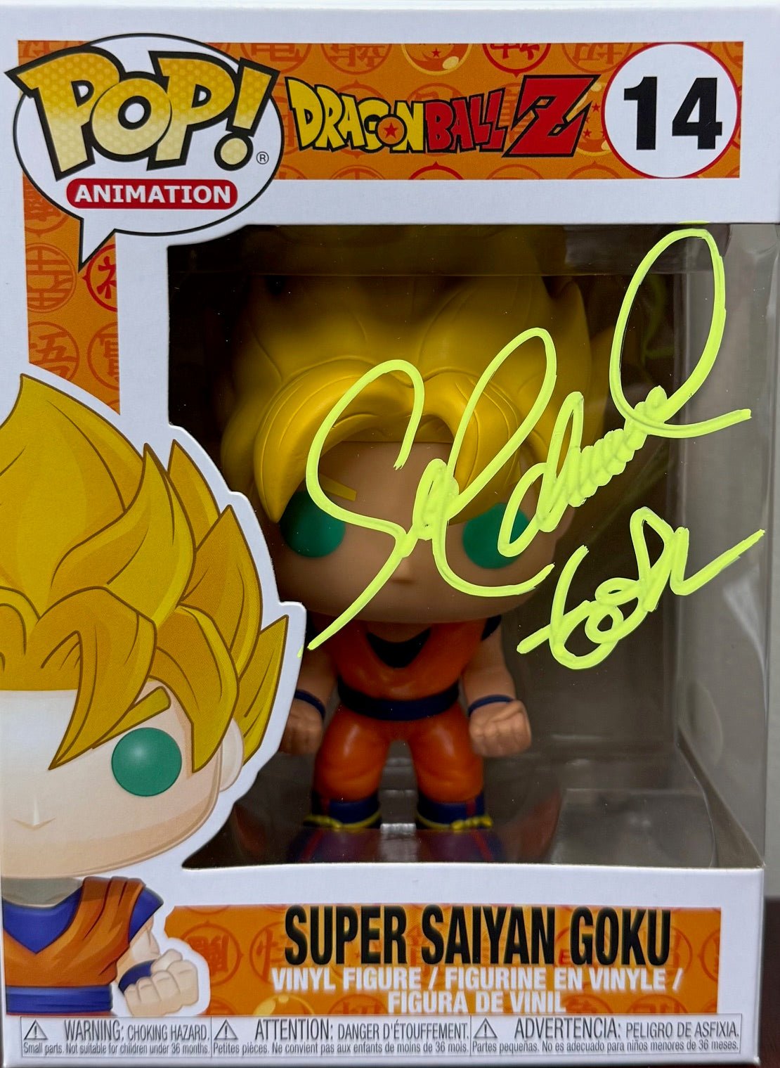 Sean Schemmel Signed Super Saiyan Goku Funko Pop #14 - Atomili Collectables