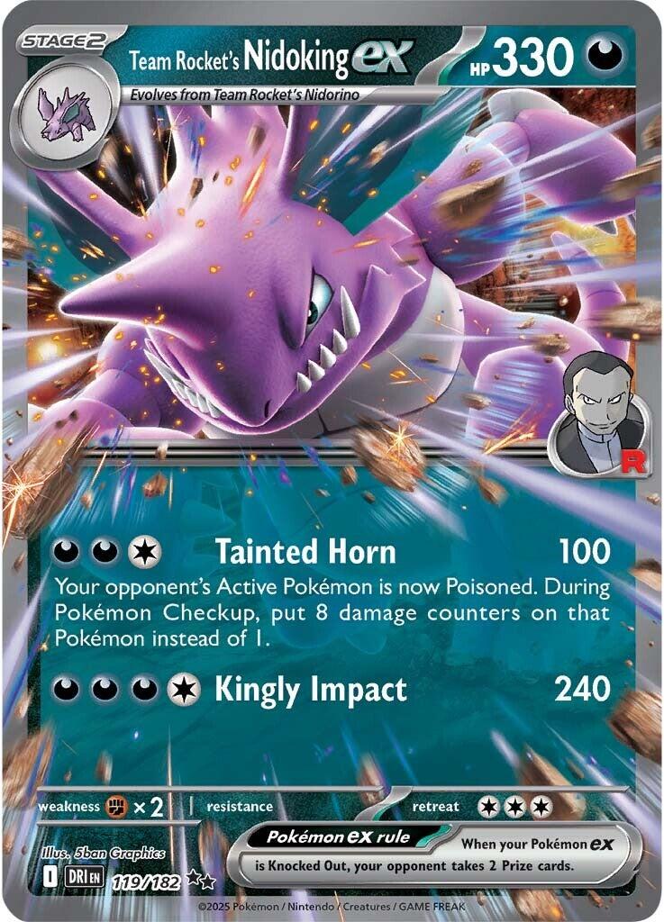 Team Rocket's Nidoking ex - 119/182 [DRI - 119/182] - Atomili Collectables
