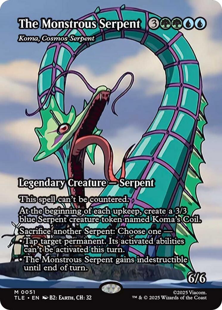 The Monstrous Serpent - Koma, Cosmos Serpent (Borderless) [TLE - 51] - Atomili Collectables