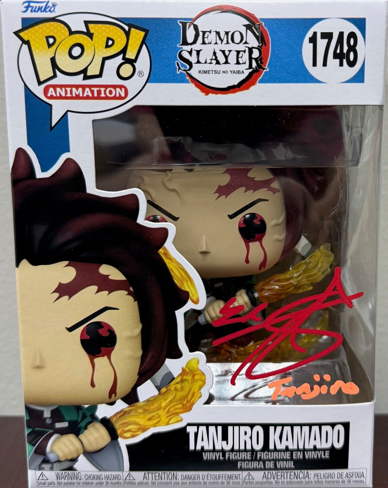 Zach Aguilar Signed Funko Pop Tanjiro Kamado #1748 - Atomili Collectables